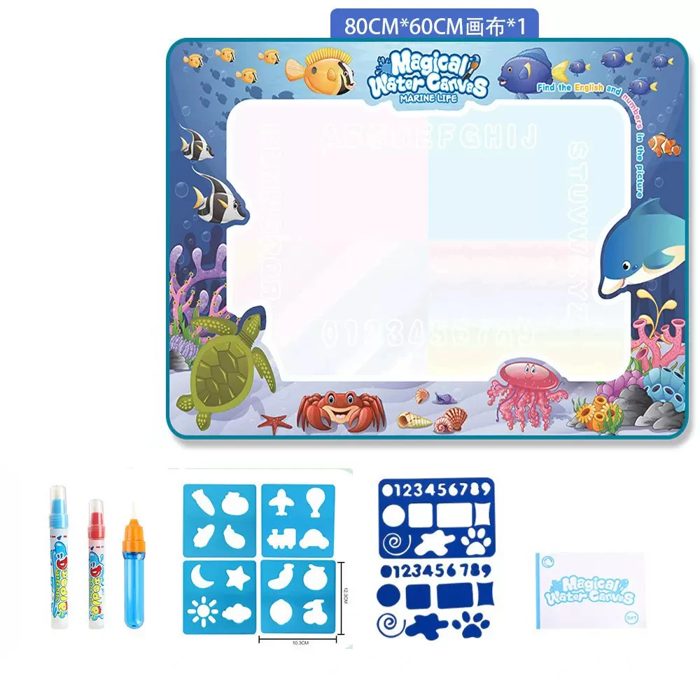 Magische Wasser-Malunterlage zum Ausmalen und Kritzeln mit wiederverwendbaren magischen Stiften, Montessori-Malbrett, Lernspielzeug, Geschenk für Kinder – Detail 10