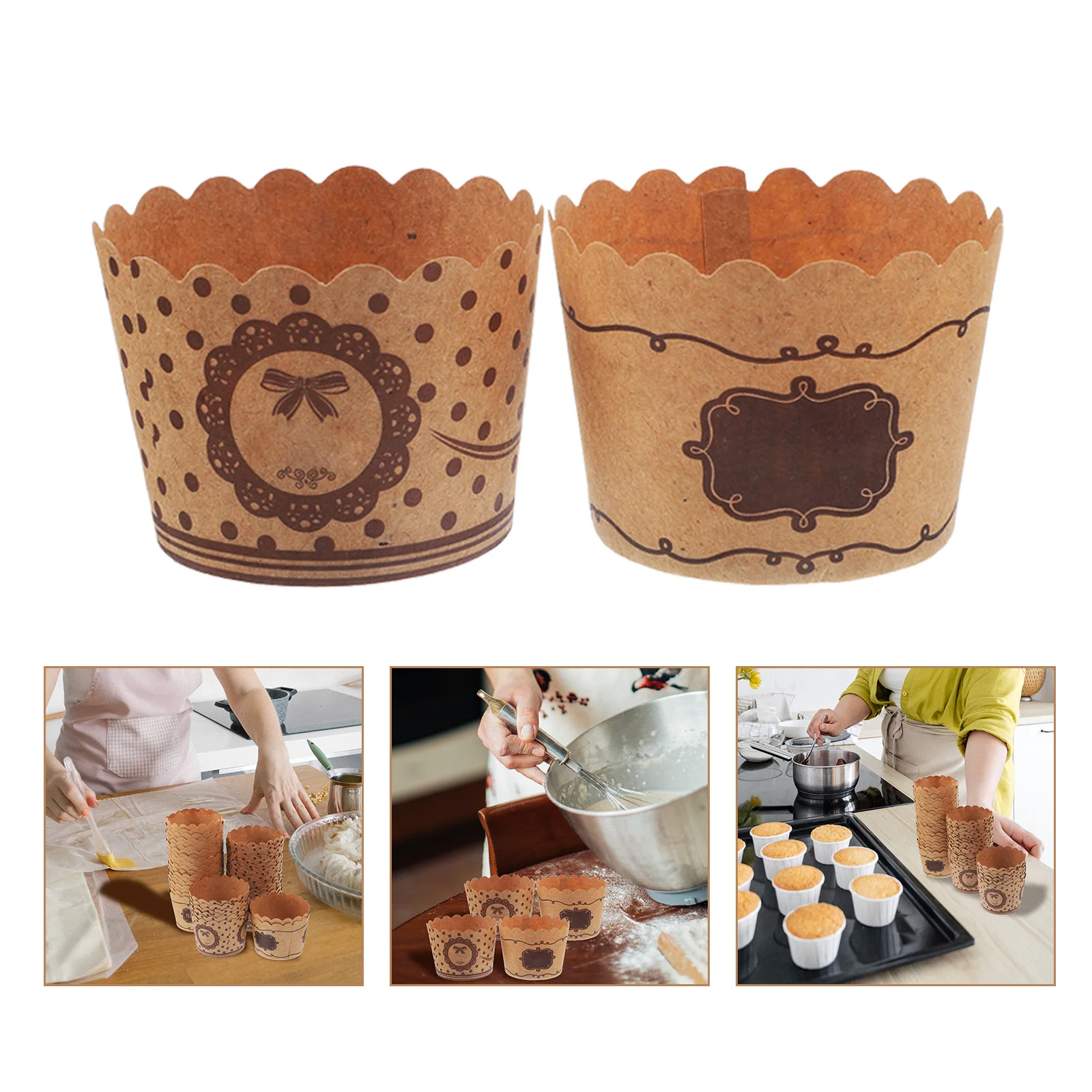 

100Pcs Environmentally Friendly NonStick Cake Liners Disposable Cupcake Wrappers Baking Paper Cups Muffin Cases Elegant Look