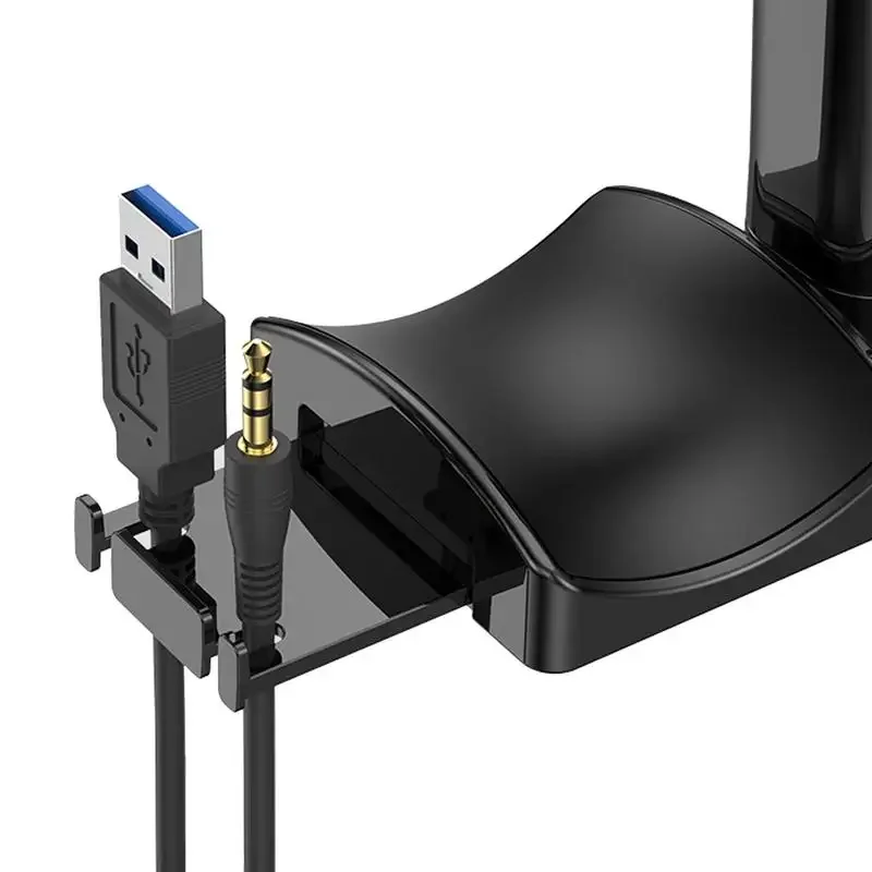 Headphone Hanger Under Desk Stand Headphone Hook Under Desk Headset Stand With USB Ports Headphone Holder Mount