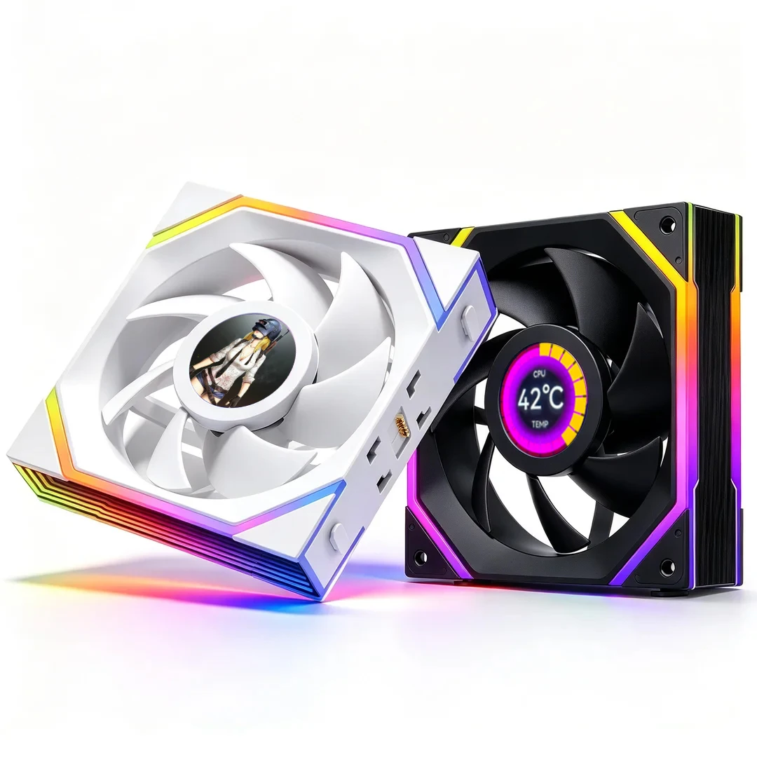 JUMPEAK ML120 ARGB 120mm Cooling Fan LCD Screen Modular Stackable Splicing Infinity Mirror For Gaming PC CPU Water Cooler Case