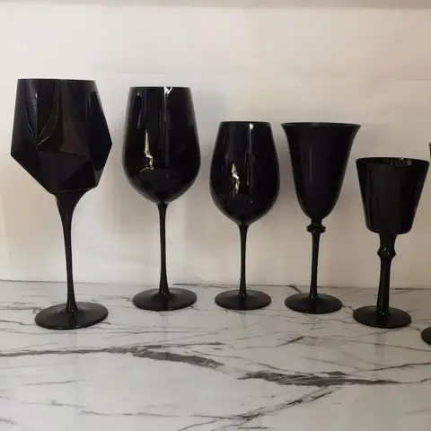 Hot Selling Temperament Black Red Wine Glass Champagne Glass Decoration Wine Glass Atmosphere Black Goblet