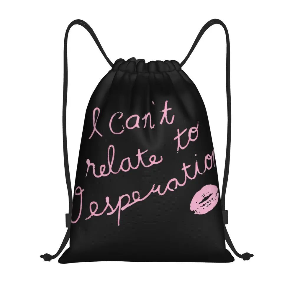 AliExpress I Can't Relate To Desperation Drawstring Backpack Gym Sports Sackpack Sabrina Carpenter String Bags for Cycling
