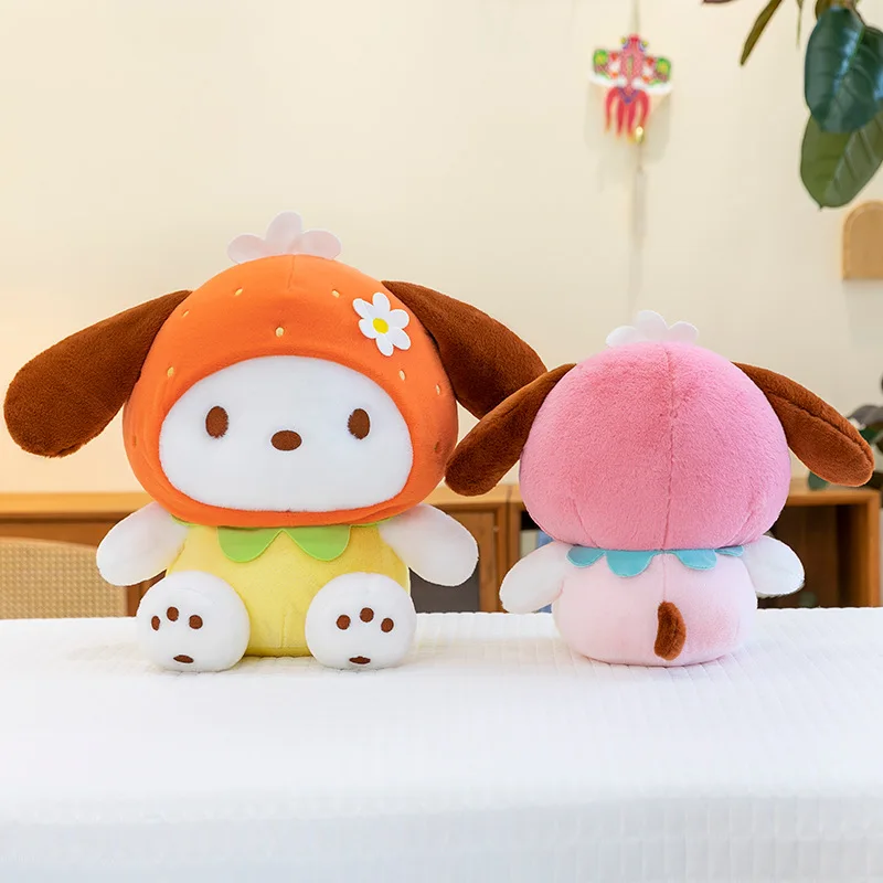 ตุ๊กตาโพชัคโค ซานริโอ้ ขนาด 55 ซม. น่ารัก ลายดอกไม้ สวมหมวก ตุ๊กตาโพชัคโคลายสตรอว์เบอร์รี่ ของขวัญวันเกิด/คริสต์มาสสำหรับเด็ก ของเล่นตุ๊กตาหมอน