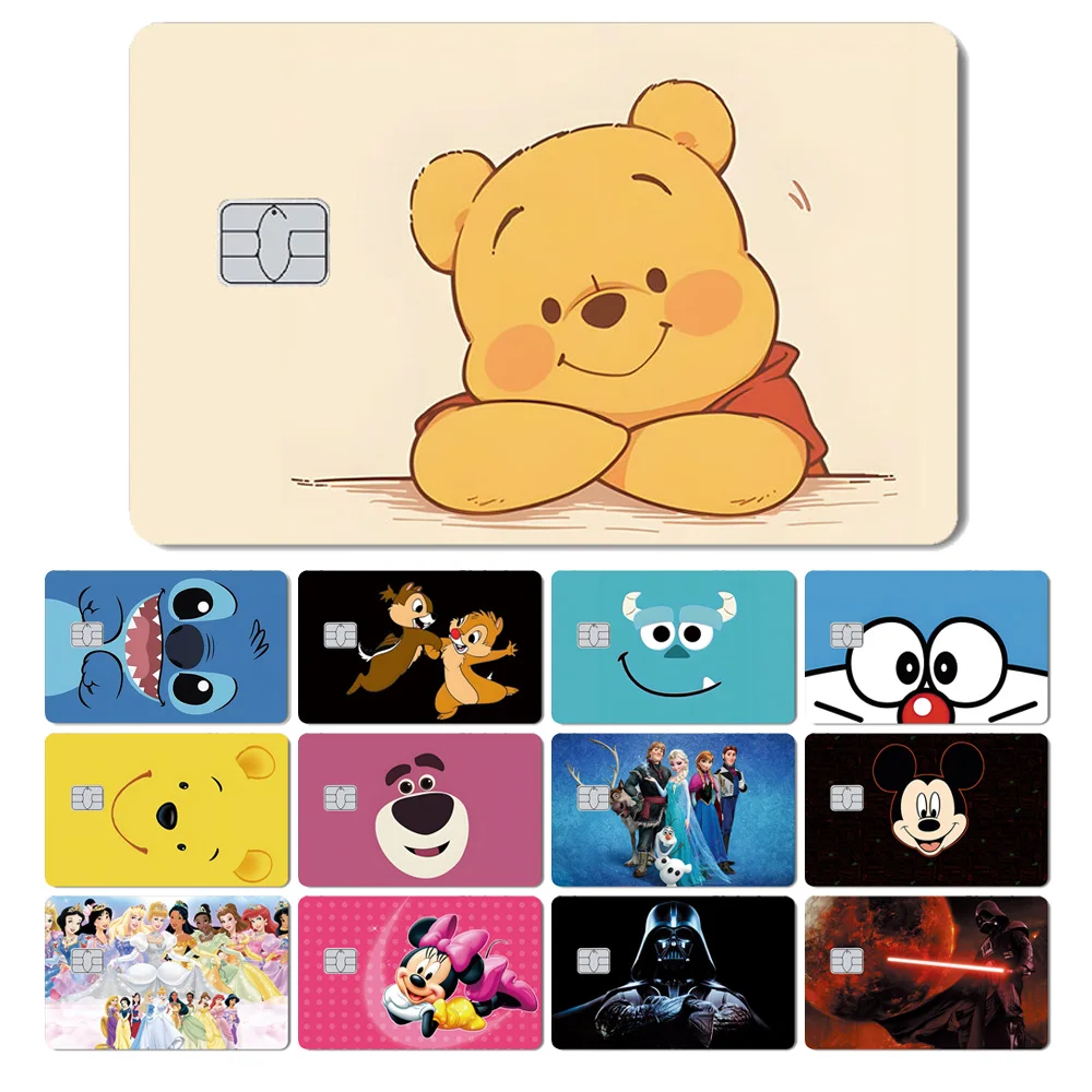 ملصق غطاء جلدي غير لامع من Magic Shark Fashion Stitch Princess Mickey Minne Monster لبطاقة بنك الائتمان الخصم
