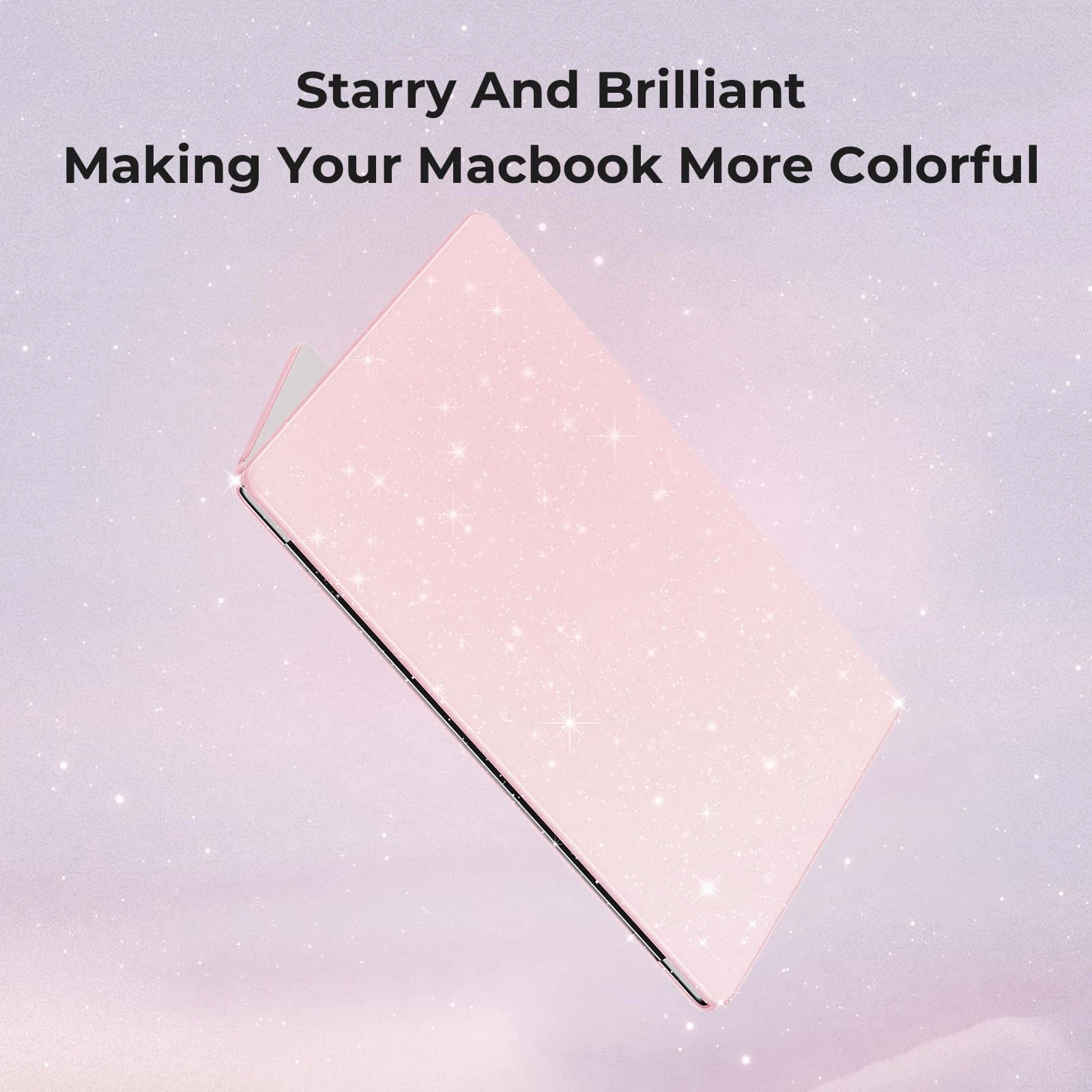 EooCoo Hard Case For Macbook Air 13 Sparkly Cute Pink Transparent Protective Cover For 13.3 Inch A2337 A2179 A1932 Hard Shell