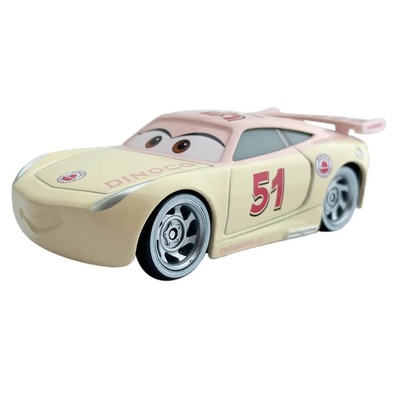 Disney Pixar Cars Mini Racers Metal Toy Original Dinoco Lightning Mcqueen Racing Car 2 3 Model Collection Kids Boy Birthday Gift