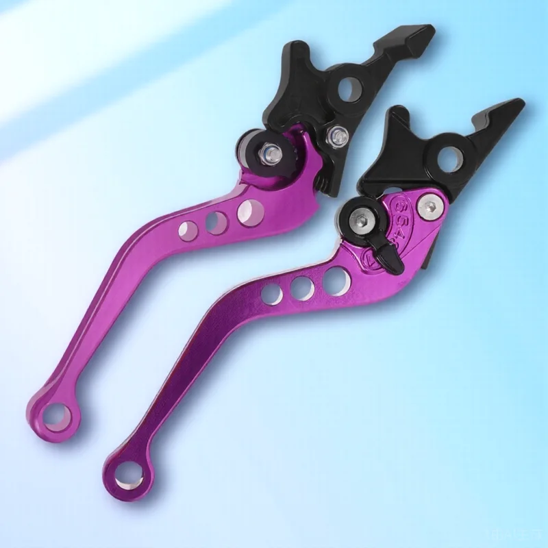 

2pcs Purple Brake Lever CNC Machined Motorcycle Clutch Handlebar Aluminum Alloy Compatible s Easy Install