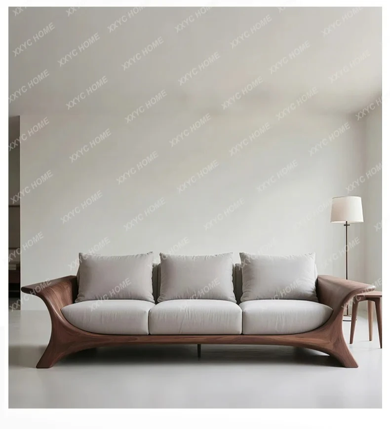 

Y New Chinese Style Walnut Solid Wood Sofa Hotel Homestay Home High-end Sofa