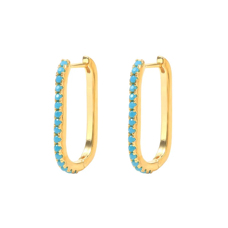 Women's 2PCS Stainless Steel Square Huggie Hoop Earrings