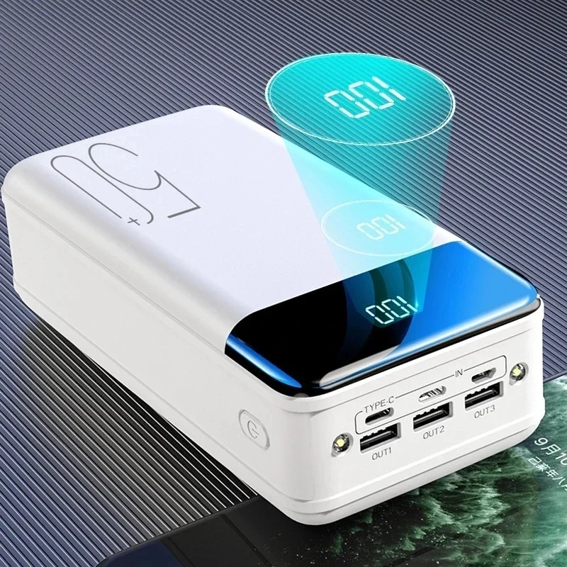 100000mAh Power Bank Portable Fast Charging PowerBank 3 USB PoverBank External Battery Charger For Mobile Phones Tablet