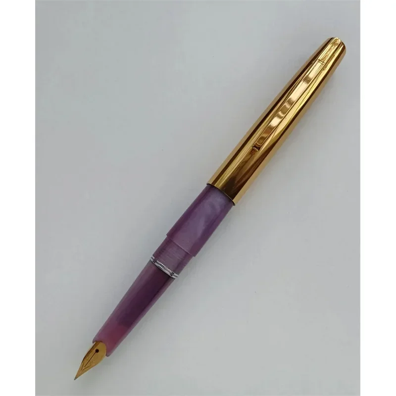 New Original Japan SWAN Pocket Fountain Pen Iridium Gold F 0.5mm Nib Light Blue Fluorescent Pens For Writing Stationery,Purple