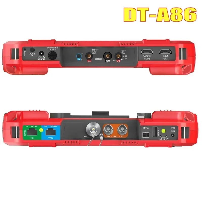 DT-A86 7 Cal H.265 4K sieci HD IP TVI CVI AHD CVBS kamera telewizji przemysłowej Tester Monitor + TDR Tester do kabli + multimetr + moc lasera miernik