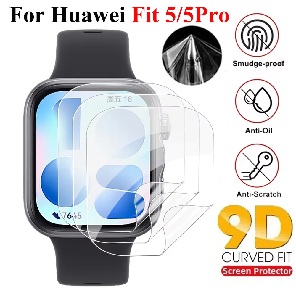 1-3PCS Soft TPU Hydrogel Film For Huawei Watch Fit 5 Pro Screen Protector Full Coverage Protective For Huawei Watch Fit 5