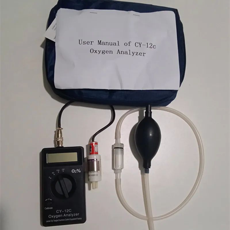 Oxygen Meter Oxygen Concentration Tester Oxygen Detector O2 Tester Meter CY-12C Digital Oxygen Analyzer Monitor 0-5%0-25% 0-100%