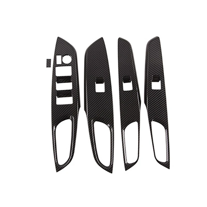 

ABXV-For Toyota Vios 2019 2020 Car Carbon Fibre Door Window Glass Lift Control Switch Panel Cover Trim Accessories