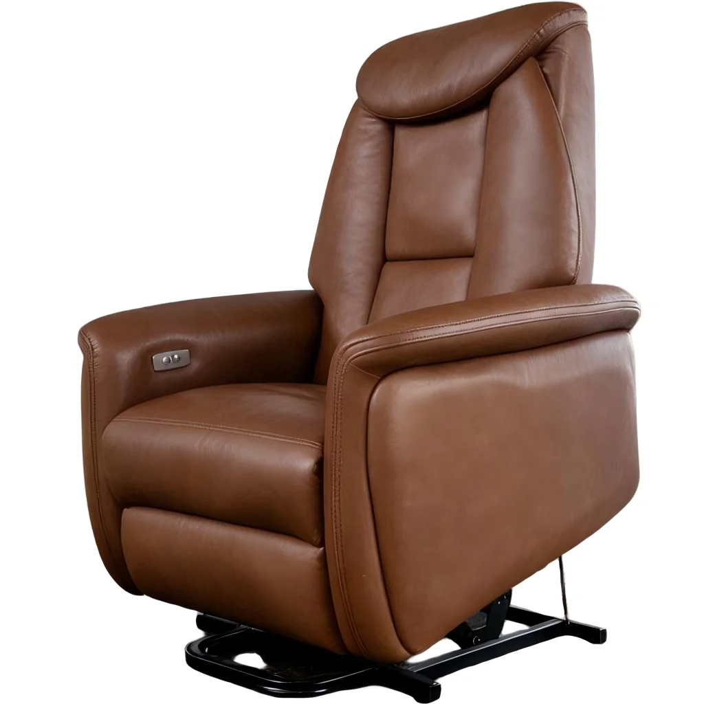 Modern Motorized Recliner Chair Remote Control Electric Lift Heating Ergonomic Design for Senior Disable Care PU Leather Massage