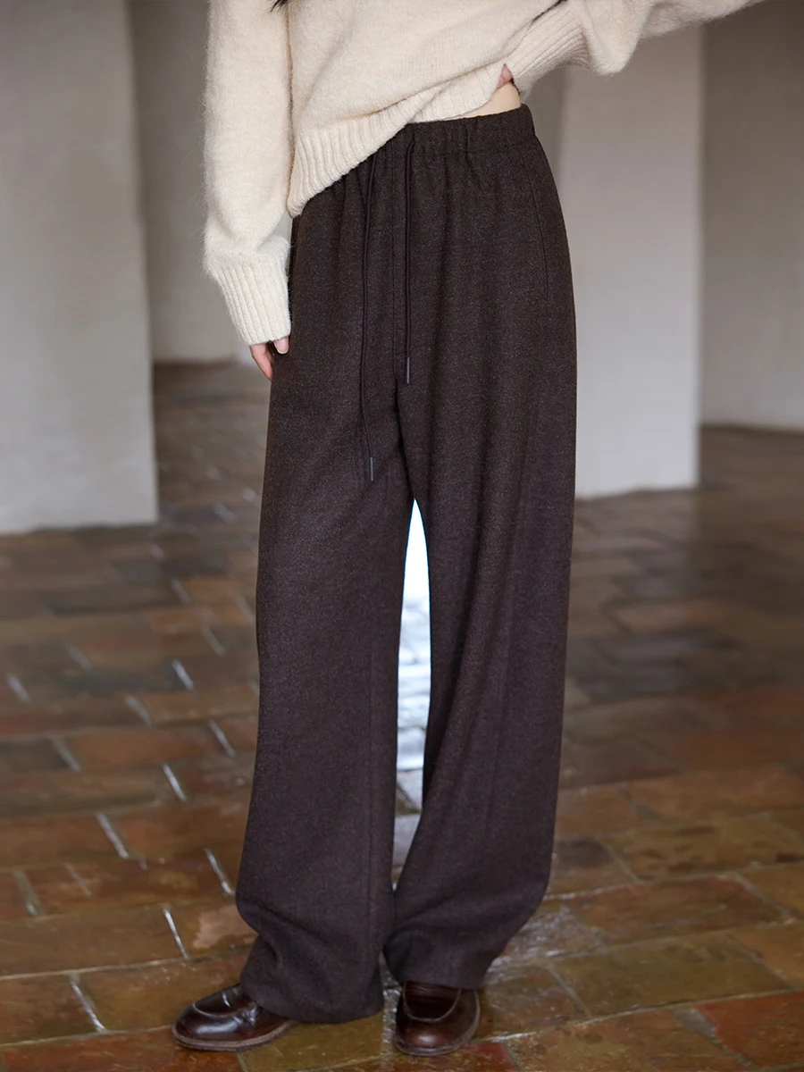 

Женские повседневные брюки-юбка с высокой талией и широкими штанинами, кофейного цвета, в корейском стиле, для офиса, однотонные, с поясом