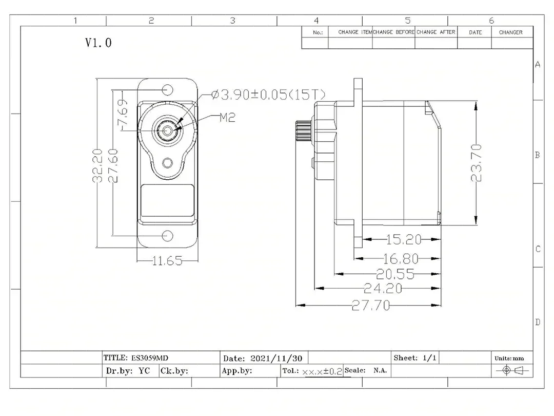 Emax ES3059MD 12g Servo Digitale Ingranaggi In Metallo per Align TREX 450 Elicottero RC Modello di Robot Attuatore PWM Micro Servi