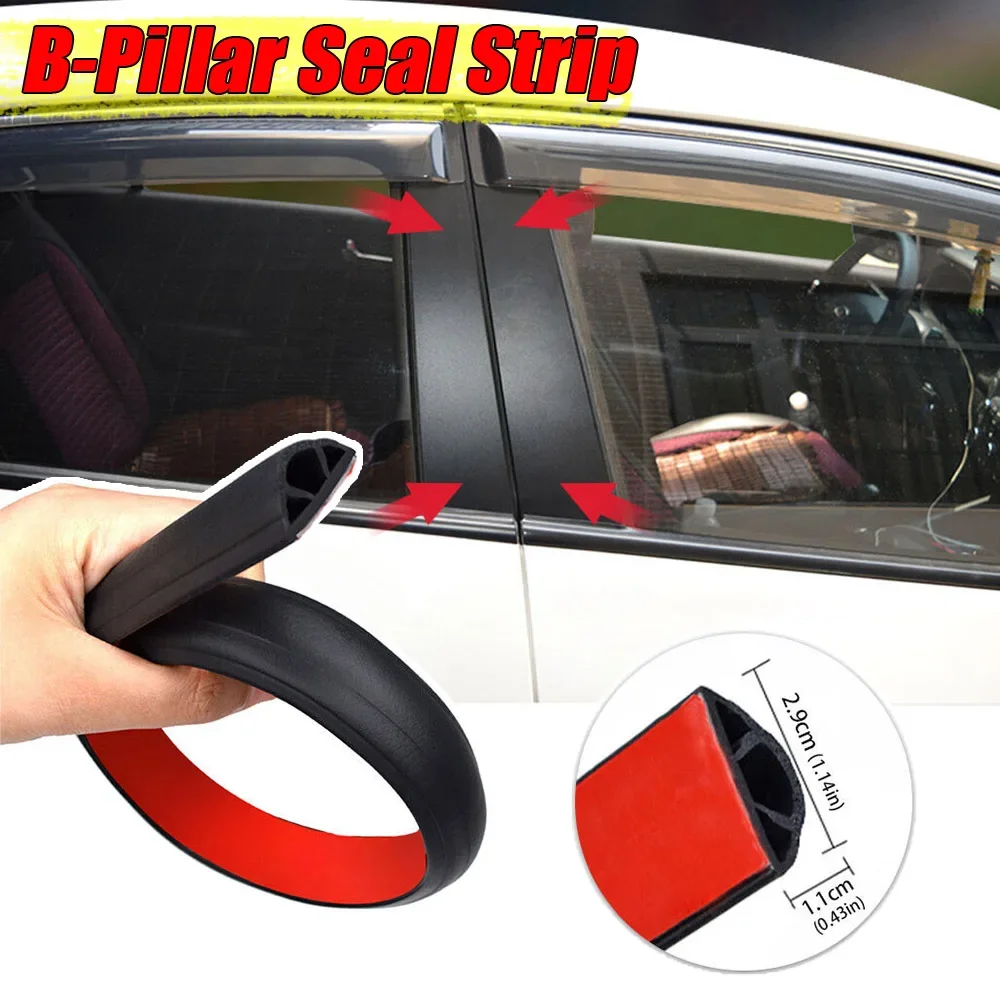 

1m Universal Car Door Rubber Seal Strip Front Door Edge Weatherstrip Sealing Strip B Pillar Protection Sealant