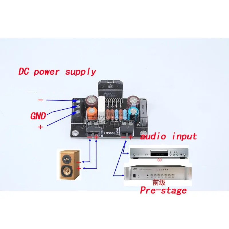 KYYSLB Positive and Negative DC Double 20-28V 68W LM3886T Amplifier Board HIFI High Fidelity Enthusiast Mono Amplifier Board