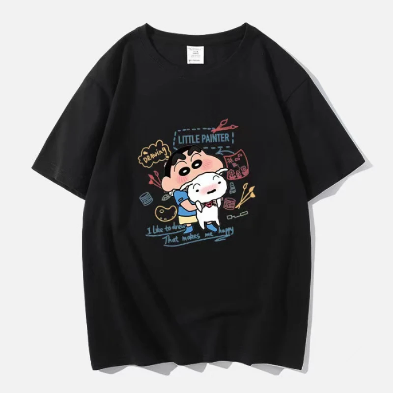 

Miniso New Cute Cartoon Crayon Cute T-Shirt Personalised Comfort Short Sleeve Casual Street Fashion Women Men T-Shirt Clothing