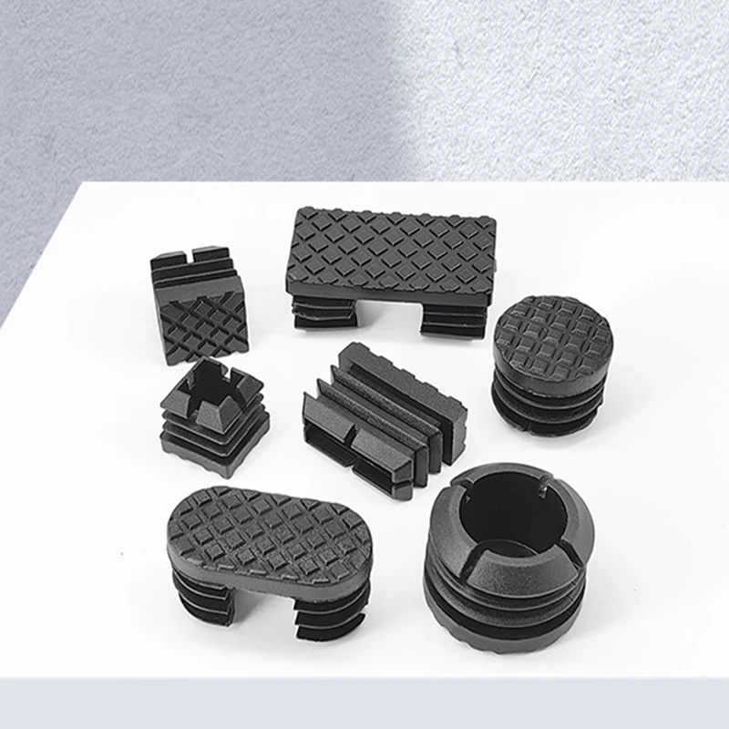 1~10pcs 20*40/ 25*50/ 30*60mm Black Oval Plastic End Cap Tube Pipe Insert Plug Table Anti-Slip Chair Furniture Foot Mat