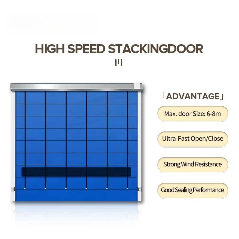 Everbesten High Speed Stacking Door Heavy Duty PVC Exterior Door for Large Industrial Entrance Applications