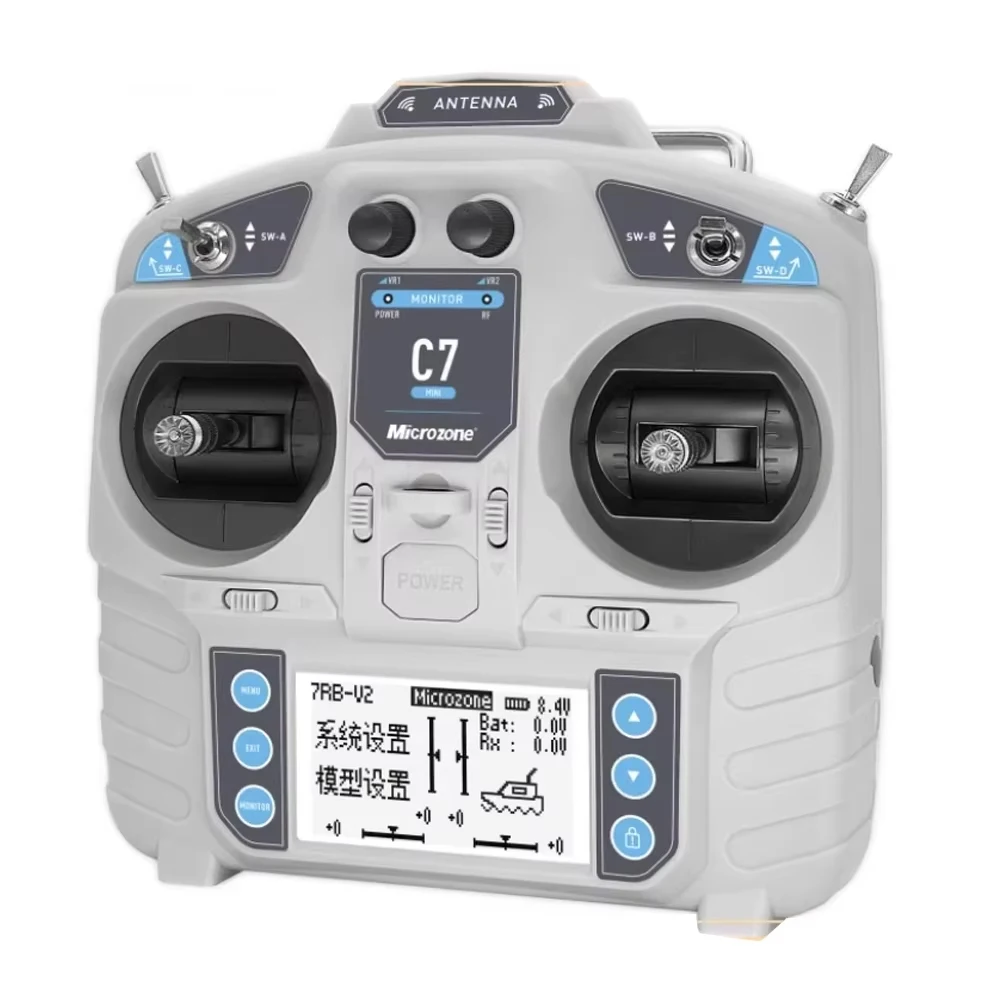 MicroZone MC7 C7 MINI transmetteur Radio 2.4GHz 8CH avec récepteur MC8RE-V2 pour avion RC FPV Racer Drone hélicoptères Multirotor