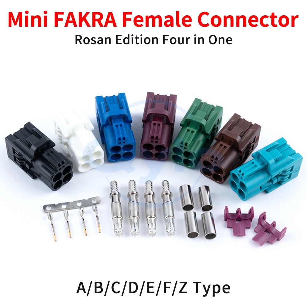 MINI FAKRA Quadruple Female Connector FAKRA-A/B/C/D/E/F/Z Type Radio Frequency Connector (1 pcs)