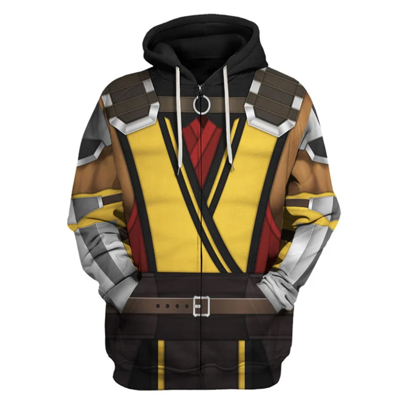 

Game MK Mortal Kombat Graphic Zip Up Hoodie Men Clothing 3D Printing New in Hoodies & Sweatshirts Harajuku y2k Hooded Pullovers