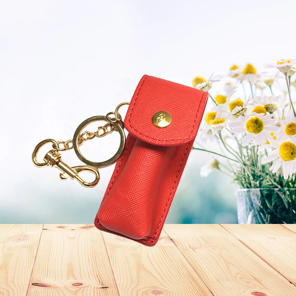 1pc porta rossetto portachiavi custodia rossa per donna balsamo per labbra custodia piccola organizzatore per trucco regalo accessorio a catena portatile