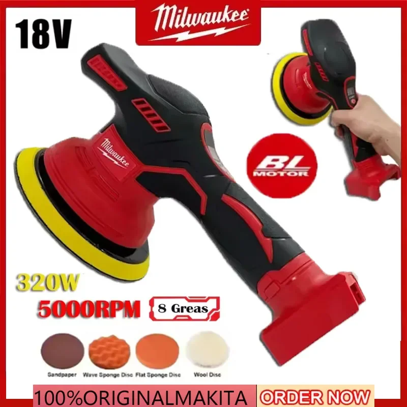 

Беспроводная полировальная машина Milwaukee, 2025 год, 8 передач, электрический полировщик с цифровым дисплеем, автомобильная полировальная машина для вощения, для литиевой батареи