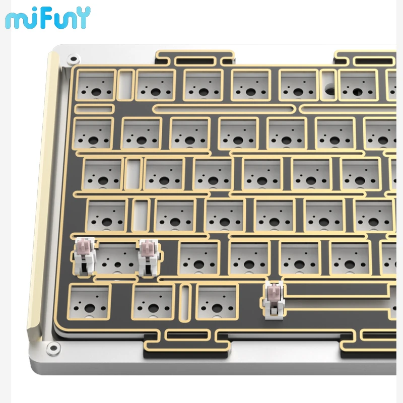 MiFuny 6075Pro Aluminum Wireless Mechanical Keyboard Kit Tri-Mock Hot-swap RGB Gasket PDT Keycap 82 Keys Office Gaming Keyboards