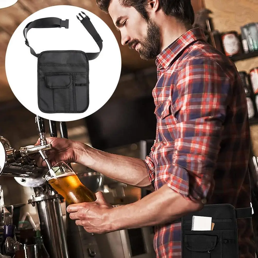 

Restaurant Waiter Waist Money Pouch Bag Restaurant Apron Bag with Adjustable Belt Check Holder Tool Waist Bag For Bars Cafes