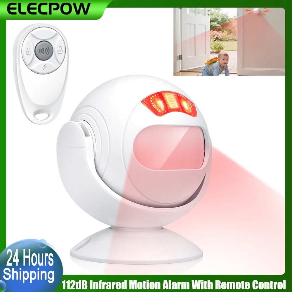 Elecpow 120dB Loud PIR Motion Alarm With Remote Wireless 433MHz Infrared Motion Sensor Detector Alarm/Doorbell Security System