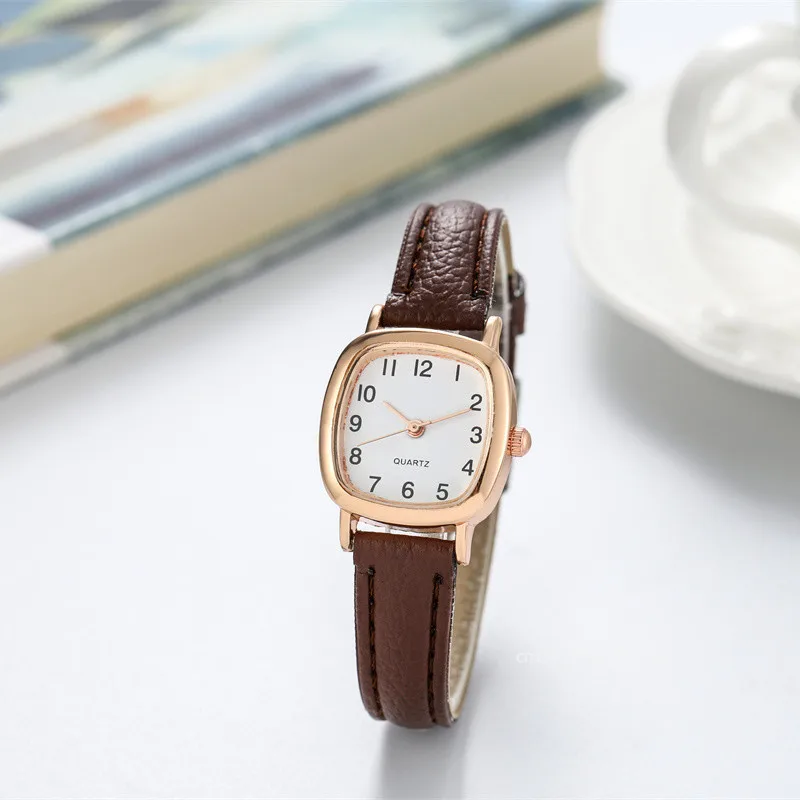 Relojes de lujo Retro para mujer, reloj de esfera cuadrada, correa trasera, relojes de pulsera elegantes, reloj femenino