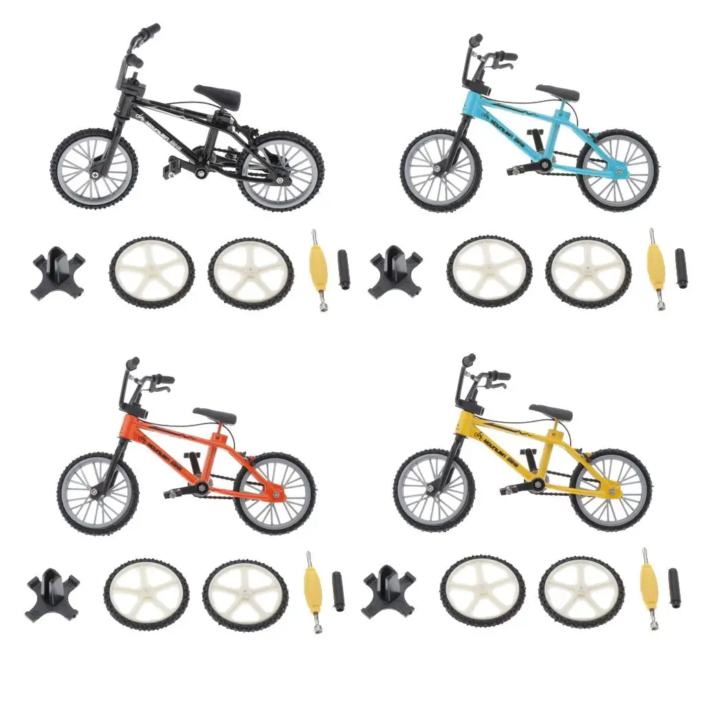 Mini Alloy Finger Biking Model Kids Toy Desk Decor Finger Toy Creative Set