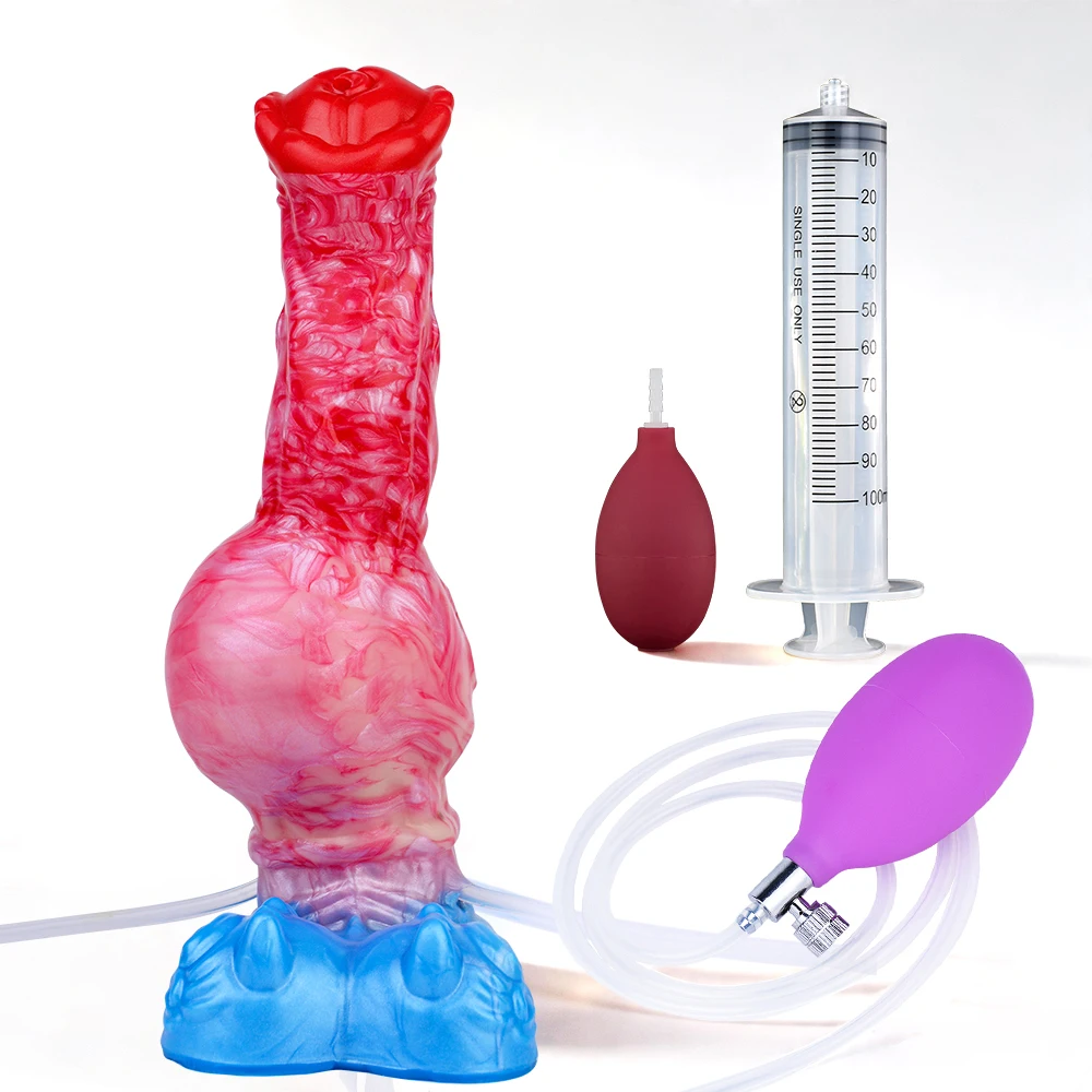 NNSX Squirting Horse Dildo Inflatable Anal Plug Realistic Penis Ejaculation Vagina G-spot Massager Sex toys for Women and Men