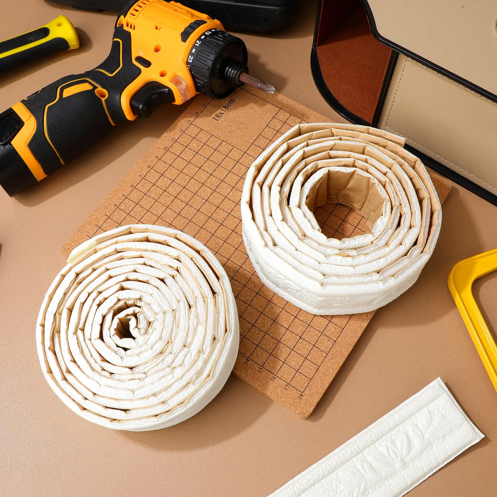 2 Roll Waistline Sticker Wall Trim Border Self Adhesive Waterproof Skirting Sticker for Kitchen Bathroom Living Room Decoration