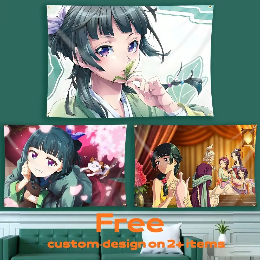 M-Maomao All Design A-Apothecary Diaries Flag Tapestry Banner for Bedroom Living Room Outdoor Camping Custom Supported