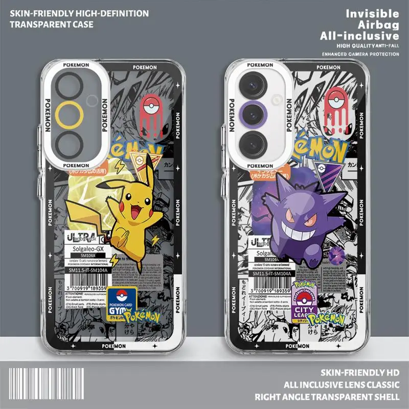 Transparent Soft Case for Samsung Galaxy A35 A55A53 A54 A73 A34 A33 A25 A24 A13 A14 A15 5G Anime Pokemons Gengar Cover