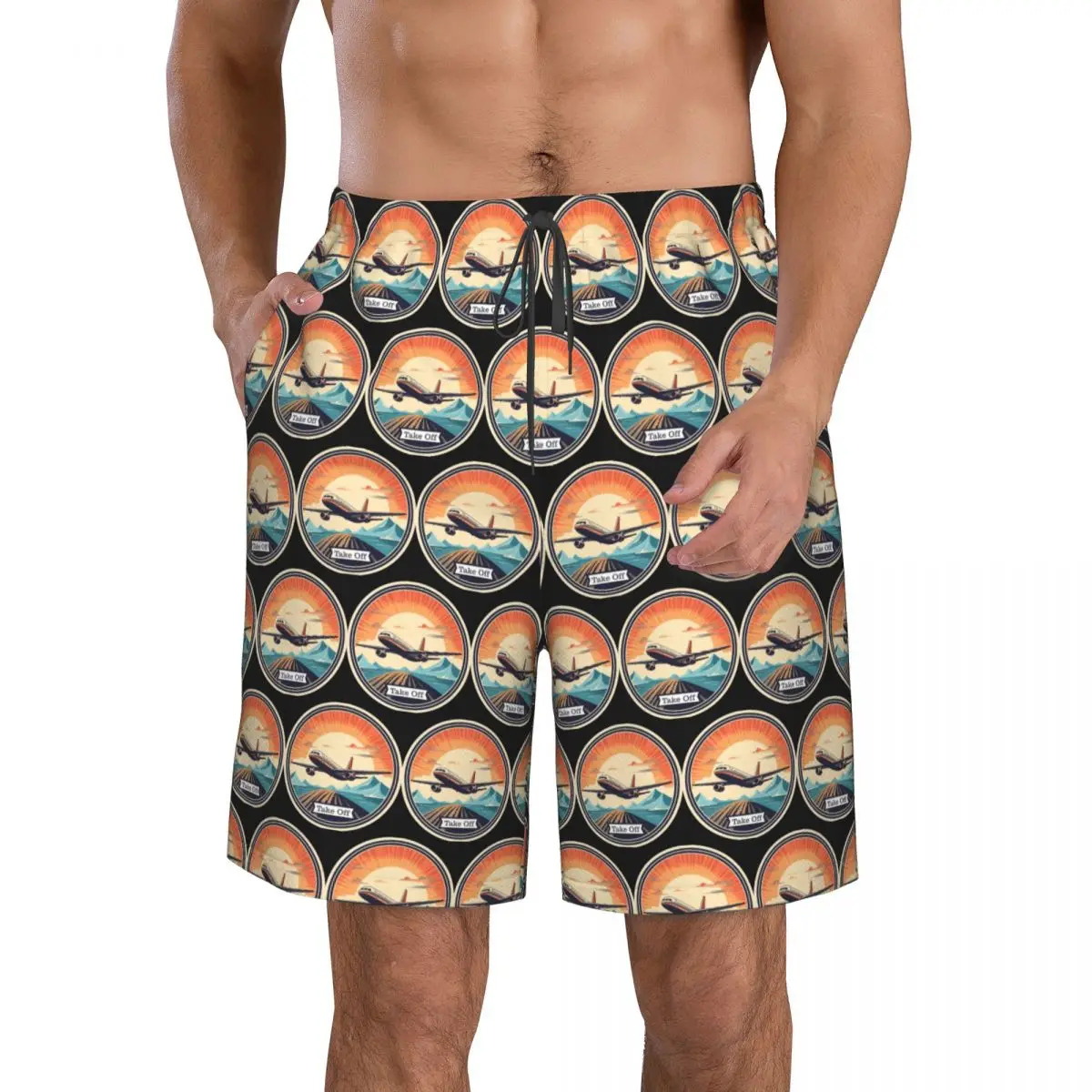 خمر طائرة خلع جذوع الشاطئ مجلس السراويل عارضة سريعة الجافة السباحة الصيف الرجال السراويل #2