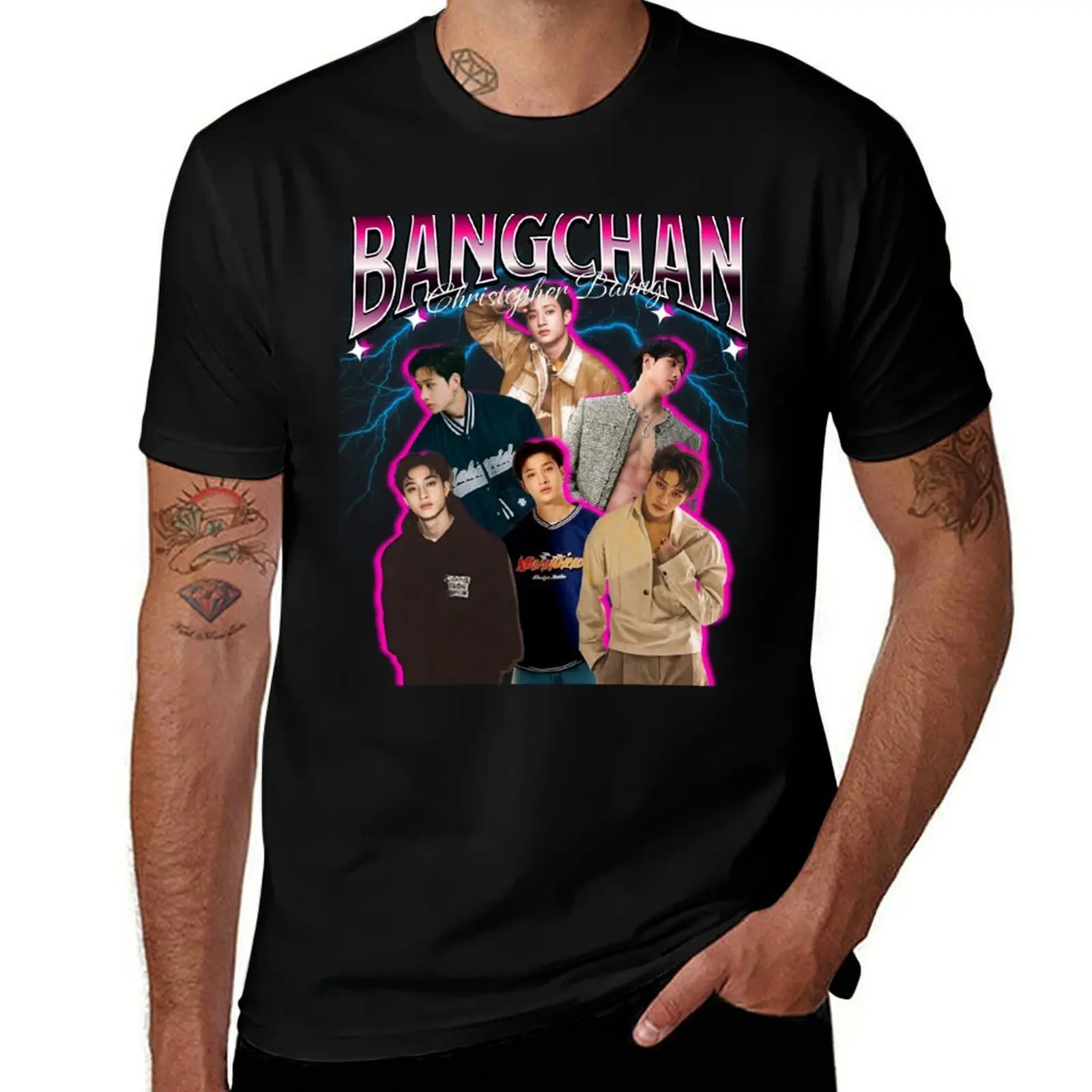 

Bangchan Pink 90s T-Shirt oversized graphic tee Blouse new edition boys whites men clothes