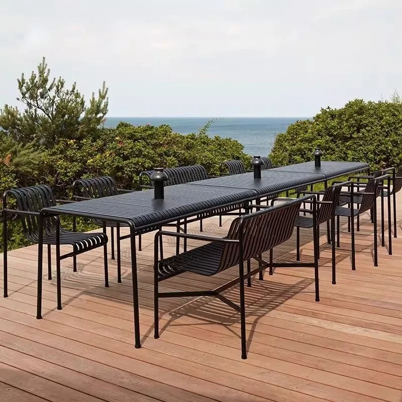 Nordic courtyard garden outdoor table and chairs leisure villa open-air cafe iron