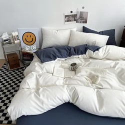 Solid Color Bedding Set Single Double Queen King Size Duvet Cover Set Skin Friendly Fabric Quilt Cover