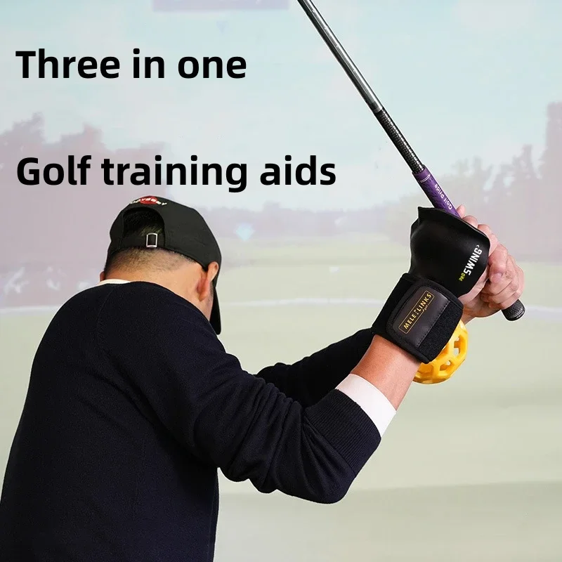Pelota de entrenamiento de Swing de Golf con tirantes para la muñeca, Corrector de postura de Swing de Golf portátil, bolas de ayuda de