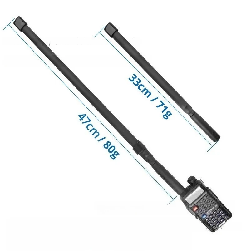 UV double-segment folding folding ruler antenna, outdoor handheld walkie-talkie handheld antenna