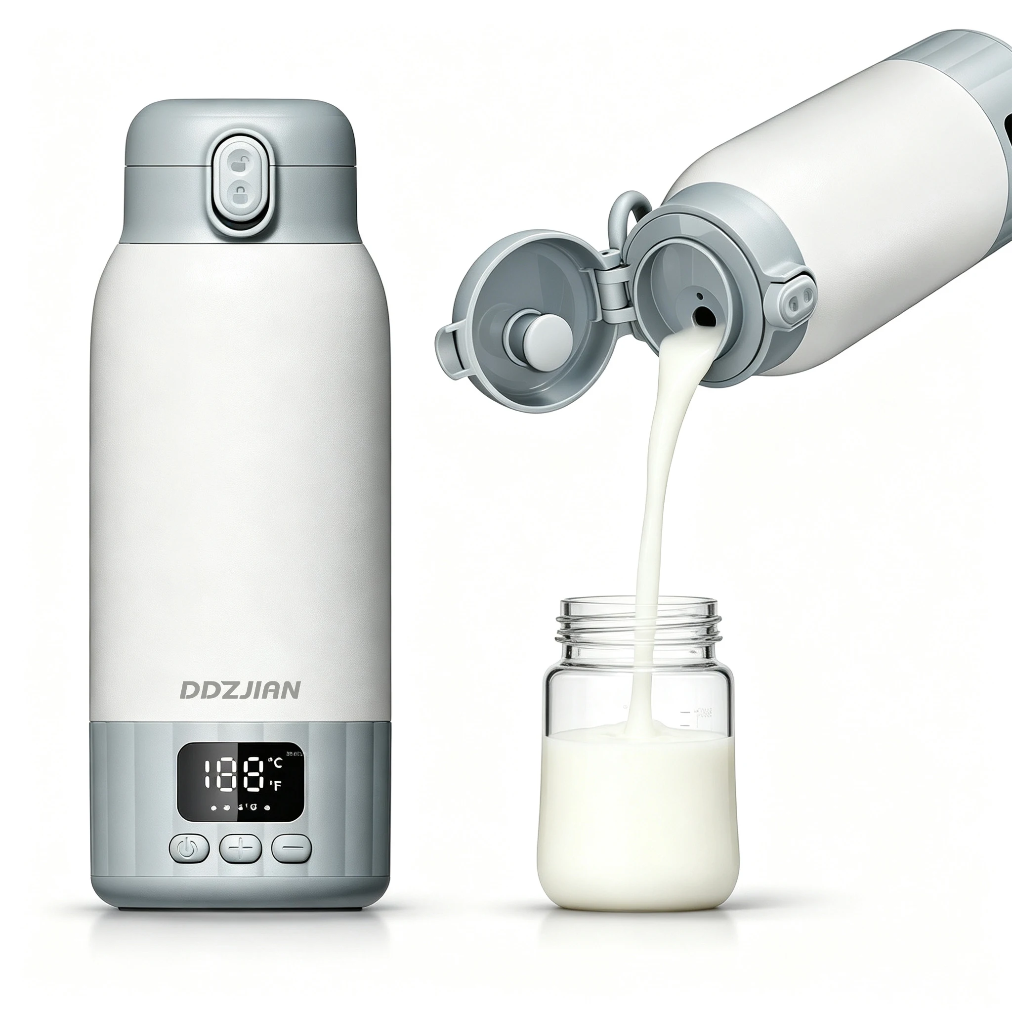 500ml Dual Heating Modes Portable Bottle Warmer for Breast Milk & Water Fast Heating Travel And Outdoor Use Water Cup