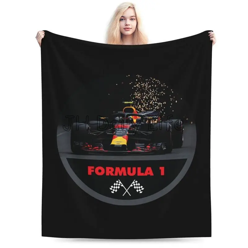 F1 Car Racing Blanket Flannel Fleece Bed Blanket Soft Warm Lightweight Cozy Fuzzy Throw Blankets for Couch Sofa Travel Camping