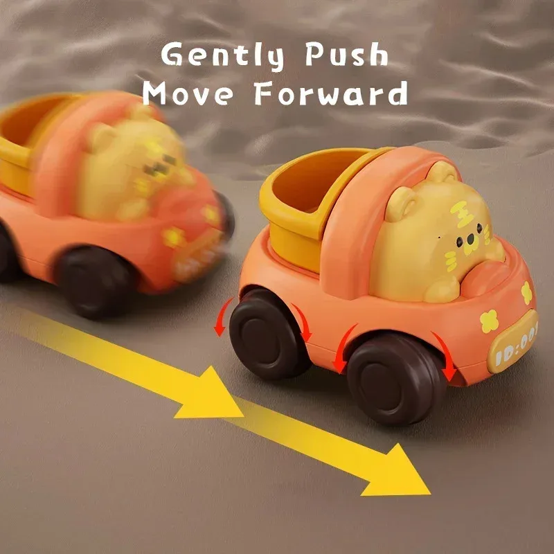 慣性玩具 車両 漫画 動物 エンジニアリング車両 プレスゴー 漫画トラック プルバックカー 1歳 2歳 3歳 男の子向けギフト